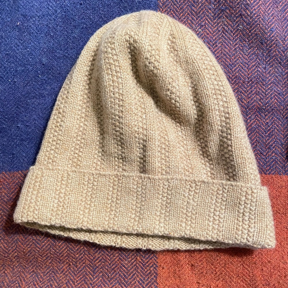 JCrew NWT Cashmere Texture Beanie / Toque in Light Beige